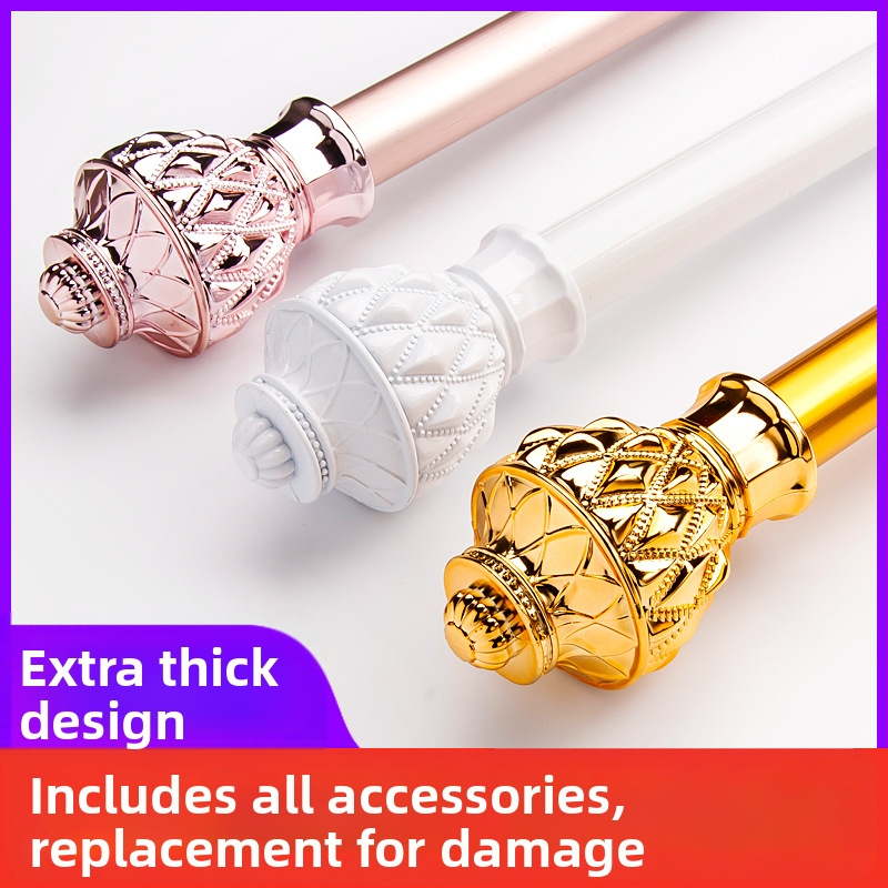 Карниз за завеси - удебелена алуминиева сплав, безшумен ход, римски стил прът, единичен или двойен прът, без персонализация