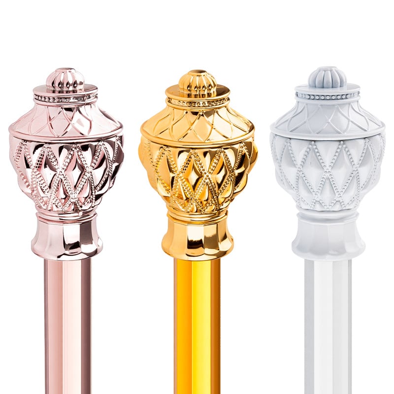 Карниз за завеси - удебелена алуминиева сплав, безшумен ход, римски стил прът, единичен или двойен прът, без персонализация