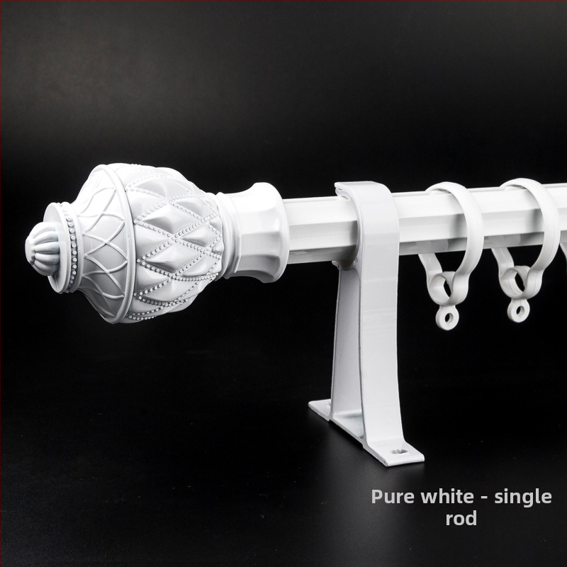 Карниз за завеси - удебелена алуминиева сплав, безшумен ход, римски стил прът, единичен или двойен прът, без персонализация