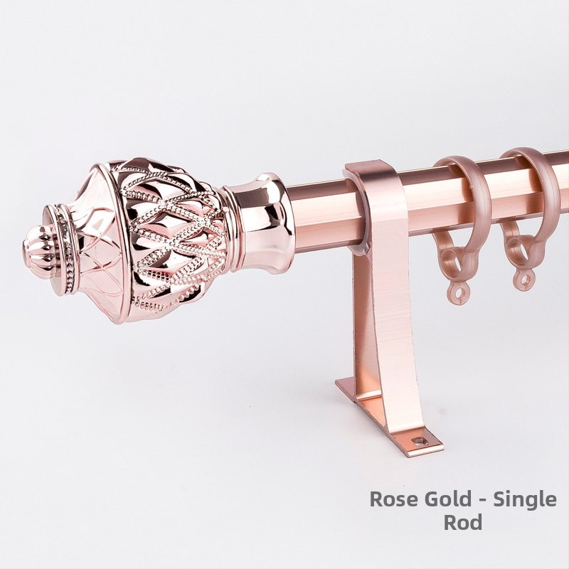 Карниз за завеси - удебелена алуминиева сплав, безшумен ход, римски стил прът, единичен или двойен прът, без персонализация