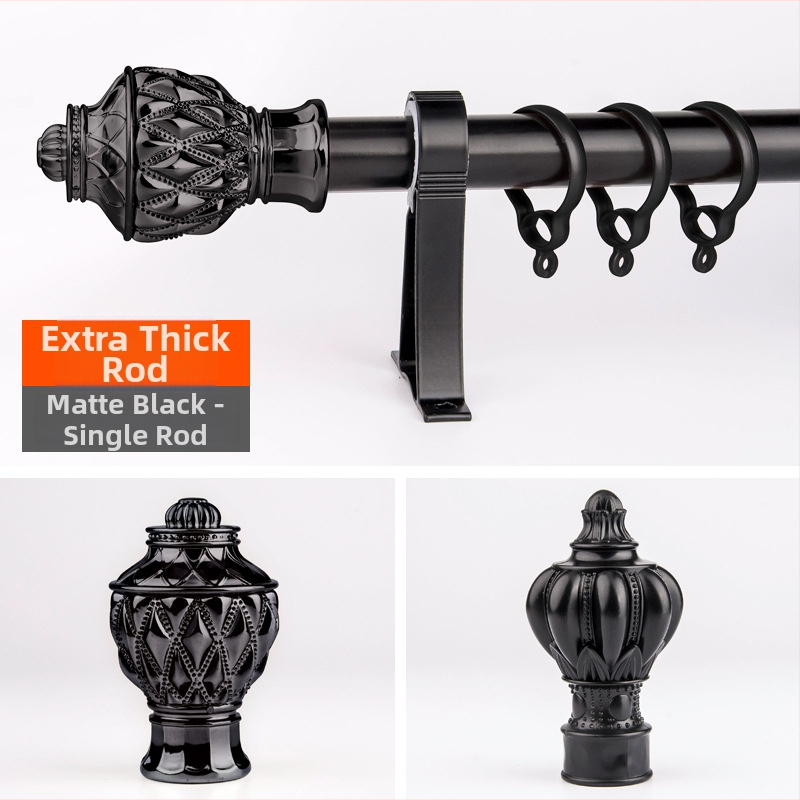 Карниз за завеси - удебелена алуминиева сплав, безшумен ход, римски стил прът, единичен или двойен прът, без персонализация