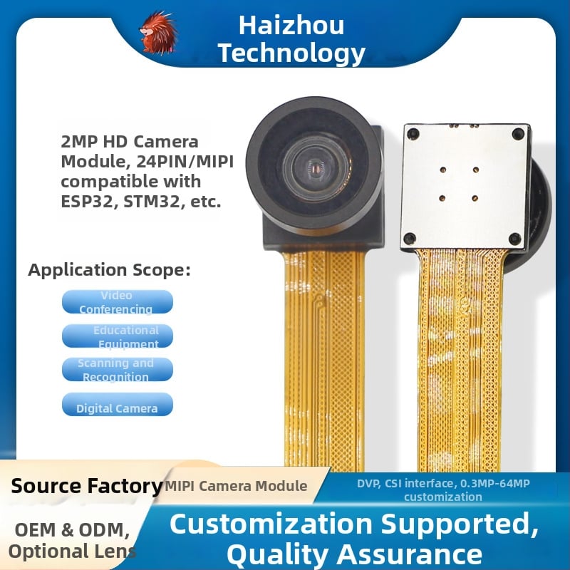OV2640 Kamerový modul, 2MP, DVP rozhranie, ESP32 kompatibilný, 160° širokouhlý objektív