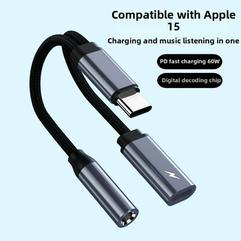 Type-C 2-u-1 pretvarač: brzo punjenje i audio adapter za iPad Pro, Samsung, Google, Huawei, Xiaomi, Motorola, Sony