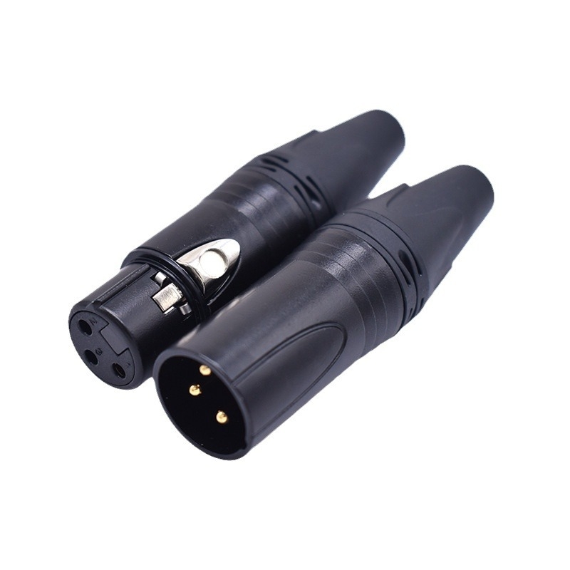 Constant Flame 3‑vezetékes kiegyensúlyozott XLR audio csatlakozó aranyozott réz tüskékkel, férfi és női, burkolat Vastagsága 1,31 mm, SGS tanúsítvány