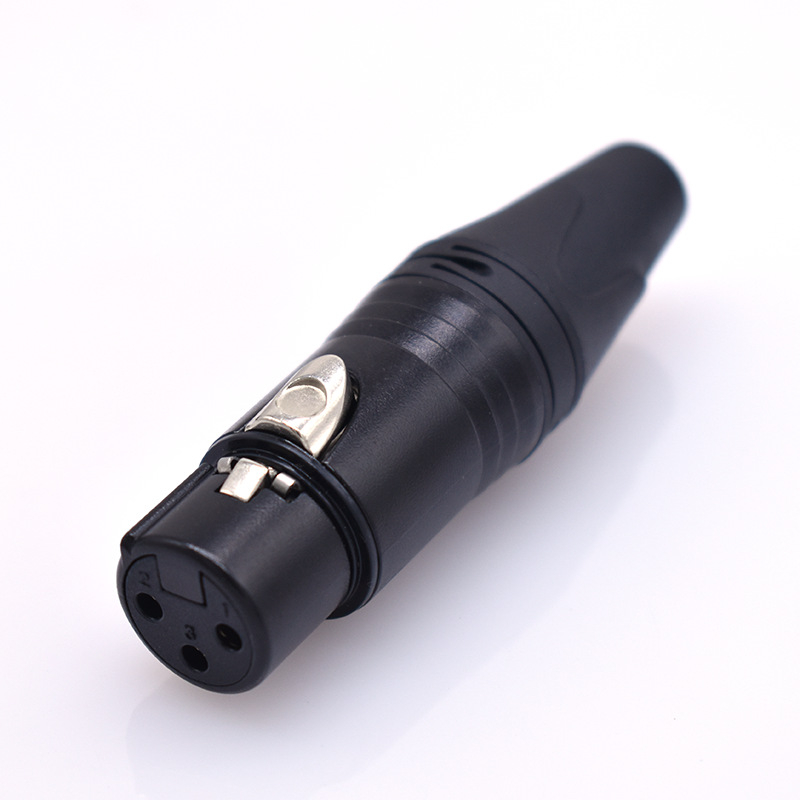 Constant Flame 3‑vezetékes kiegyensúlyozott XLR audio csatlakozó aranyozott réz tüskékkel, férfi és női, burkolat Vastagsága 1,31 mm, SGS tanúsítvány