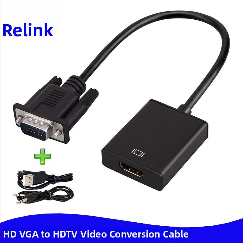 VGA–HDMI konverter hanggal — USB táplálás, 1080P, univerzális kompatibilitás, távoli ébresztés támogatott