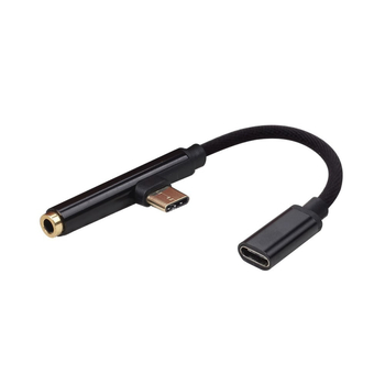 Type-C dvojfunkčný adaptér s portom pre slúchadlá a nabíjaním, kompatibilný s Huawei P20 a Mate 10 Pro, zlaté kontakty, meďové jadro