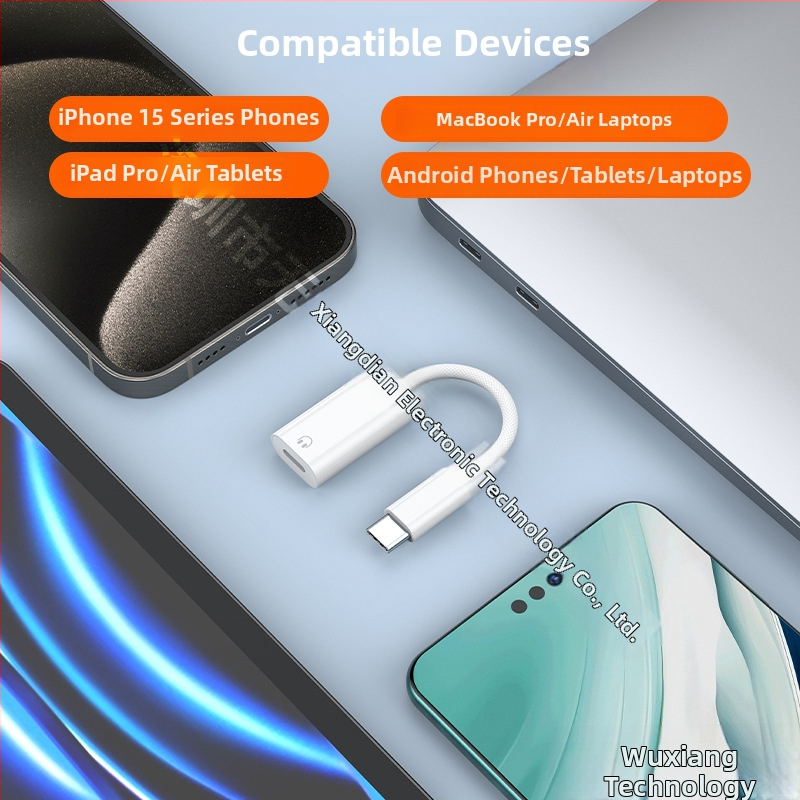 Type-C na Lightning slúchadlový adaptér pre Apple slúchadlá – univerzálna kompatibilita