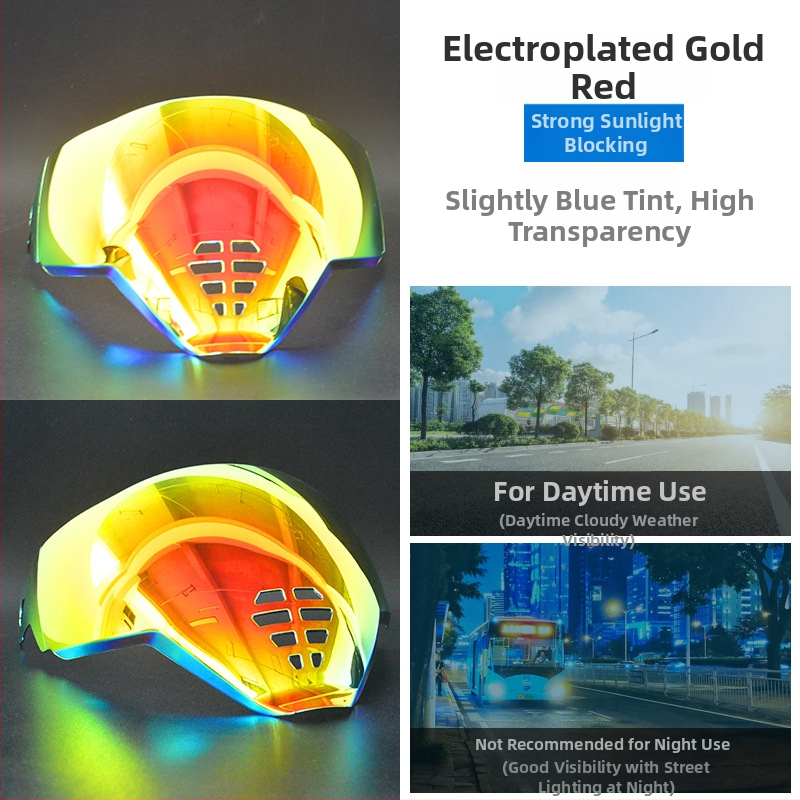 Šošovka na prilbu Ghost Face Airflite — HD elektroplátovaná šošovka, denno-nočná univerzálna kompatibilita, príslušenstvo k prilbe