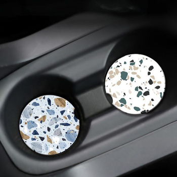 Pad ceramic pentru suportul de pahare auto - design creativ, izolație termică și rezistență la apă, model personalizat, forme: rotund, pătrat sau neregulat