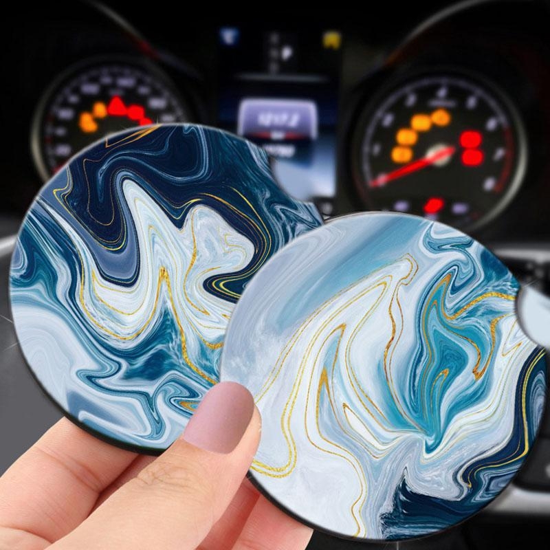 Pad ceramic pentru suportul de pahare auto - design creativ, izolație termică și rezistență la apă, model personalizat, forme: rotund, pătrat sau neregulat