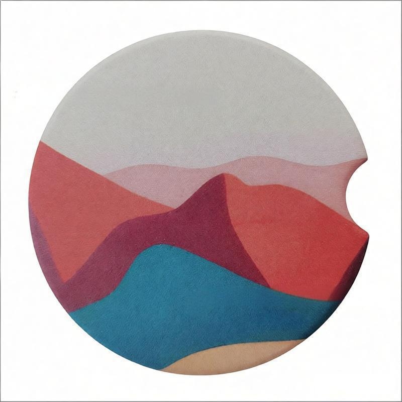 Pad ceramic pentru suportul de pahare auto - design creativ, izolație termică și rezistență la apă, model personalizat, forme: rotund, pătrat sau neregulat