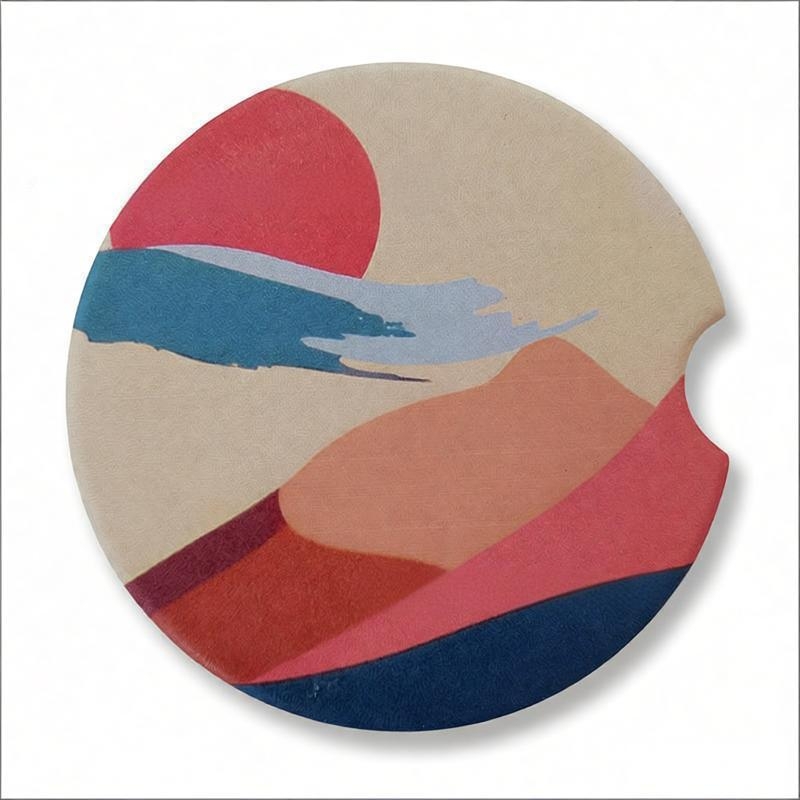 Pad ceramic pentru suportul de pahare auto - design creativ, izolație termică și rezistență la apă, model personalizat, forme: rotund, pătrat sau neregulat