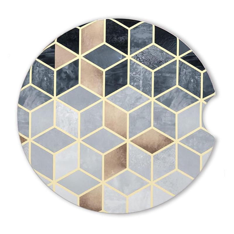 Pad ceramic pentru suportul de pahare auto - design creativ, izolație termică și rezistență la apă, model personalizat, forme: rotund, pătrat sau neregulat