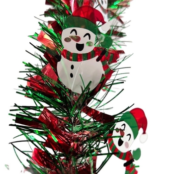 Šarena božićna ukrasna traka s Djedom Božićnjakom, božićnom čarapom i medenjakom
