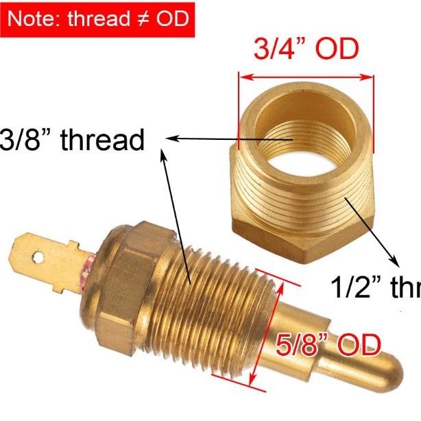Comutator termostat ventilator, filetare 3/8in NPT, interval de temperatură 185–200 / 185–175, pentru autovehicule, cod 2025