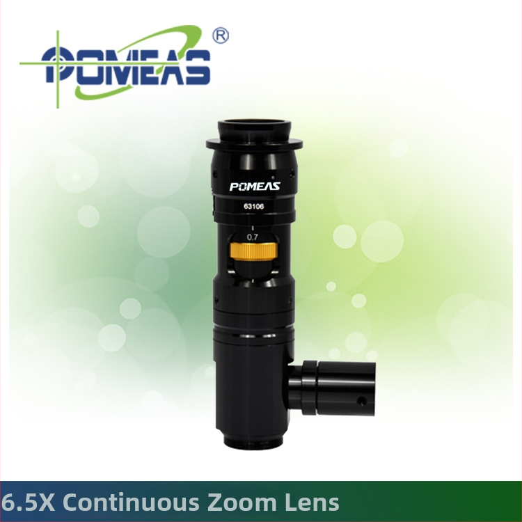 POMEAS 6.5x plynulý zoom objektív pre kamery strojového videnia