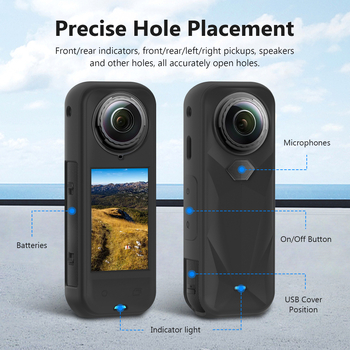 Insta360 X5 silikon kućište, OEM zaštitni pokrov tijela, kompatibilan s Shadow Stone objektivom, uključuje zaštitni kapak za objektiv i zaštitni pokrov tijela