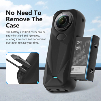 Insta360 X5 silikon kućište, OEM zaštitni pokrov tijela, kompatibilan s Shadow Stone objektivom, uključuje zaštitni kapak za objektiv i zaštitni pokrov tijela