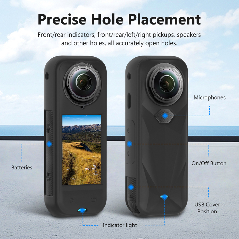 Insta360 X5 silikon kućište, OEM zaštitni pokrov tijela, kompatibilan s Shadow Stone objektivom, uključuje zaštitni kapak za objektiv i zaštitni pokrov tijela