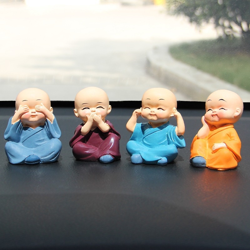 Φιγούρα Zen μοναχού από ρητίνη για αυτοκίνητο και γραφείο, σύγχρονο στυλ, προσαρμόσιμο διακοσμητικό, εξουσιοδοτημένη ιδιωτική μάρκα