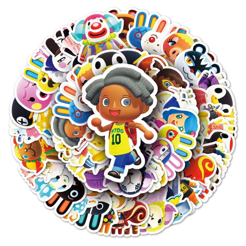 Naljepnice: Bochen Game Series Animal Crossing crtane naljepnice za prijenosno računalo, prtljagu, telefon i automobil (Ljepljivo: Da; Stil: simpatičan vjetar; Proces: offset tisak; Težina: 30 g)
