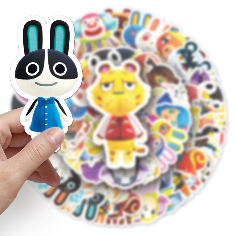 Naljepnice: Bochen Game Series Animal Crossing crtane naljepnice za prijenosno računalo, prtljagu, telefon i automobil (Ljepljivo: Da; Stil: simpatičan vjetar; Proces: offset tisak; Težina: 30 g)