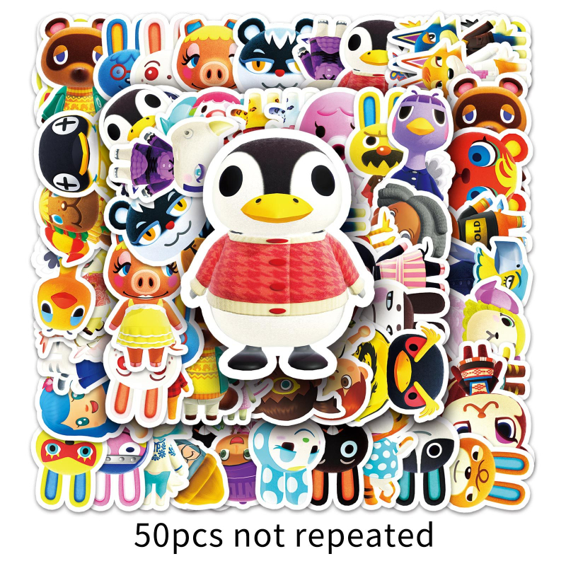 Naljepnice: Bochen Game Series Animal Crossing crtane naljepnice za prijenosno računalo, prtljagu, telefon i automobil (Ljepljivo: Da; Stil: simpatičan vjetar; Proces: offset tisak; Težina: 30 g)