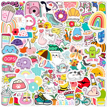 Set de stickere pentru cameră – rezistente la apă, autoadezive, stil nordic, imprimare offset