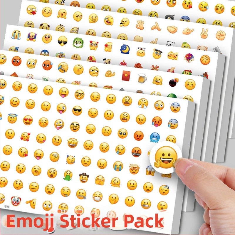 Detský set samolepiek s emoji | PVC samolepky do denníka s vlastnými kresbami (Materiál: PVC; Spracovanie: vlastné kresby; Faktúra: k dispozícii; Po predaji: 3 záruky)