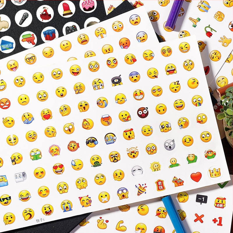Detský set samolepiek s emoji | PVC samolepky do denníka s vlastnými kresbami (Materiál: PVC; Spracovanie: vlastné kresby; Faktúra: k dispozícii; Po predaji: 3 záruky)