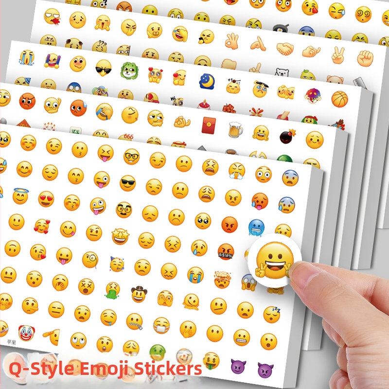 Detský set samolepiek s emoji | PVC samolepky do denníka s vlastnými kresbami (Materiál: PVC; Spracovanie: vlastné kresby; Faktúra: k dispozícii; Po predaji: 3 záruky)