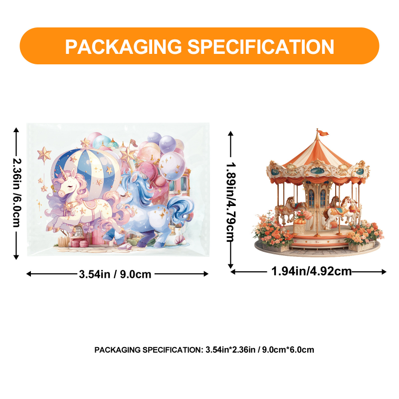 Set naljepnica: tema fantastični zabavni park, PET materijal, offset tisak, 56 komada, sladak stil