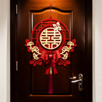 Set svadbene dekoracije s visećim znakovima sreće za dnevni boravak i spavaću sobu – platnene trake za dekoracije za svadbu