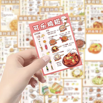 192 listov mini domáceho receptového menu nálepiek, vhodné na milk tea a občerstvenie, sprievodca pre začiatočníkov v varení, dekoratívne samolepky