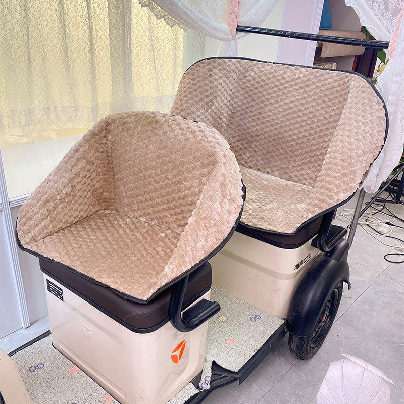 Husă pentru șa triciclu electric – pluș, rezistentă la vânt, căldură de iarnă, pentru toate anotimpurile, potrivire universală