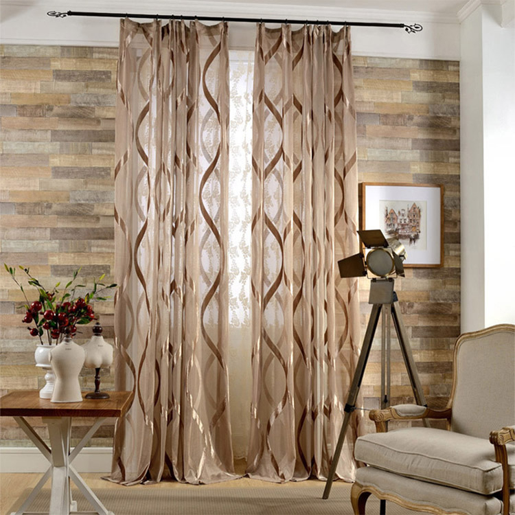 Завеса от полиестер, жакардова тъкана материя, полупропускаща светлина 40-70%, подходяща за дневна, спалня и кабинет