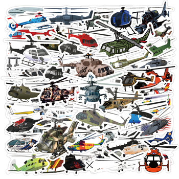 60-djelni set naljepnica graffiti s helikopterom – samoljepljive, vodootporne, HD tisak, nordijski stil, vojna tema