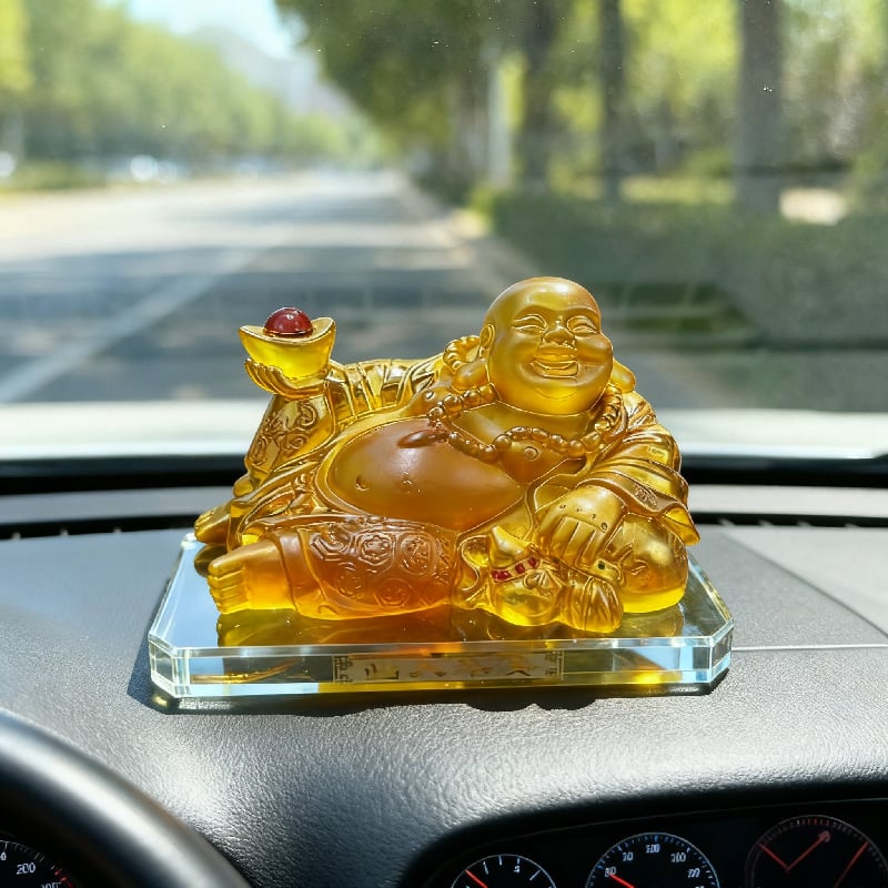 Διακοσμητικό αυτοκινήτου αρωματικό κάθισμα με Laughing Buddha, ρητίνη, κινεζικό στυλ, μάρκα Fulian Pavilion, διακοσμητικό αξεσουάρ
