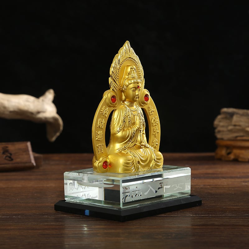 Statuie Buddha pentru mașină din aliaj de zinc, stil simplu, suprafață cu insertie, personalizare disponibilă