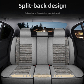 Len ülésvédők autóhoz, teljesen záródó, univerzális négyévszakos, varrás stílus, töltet: szivacs