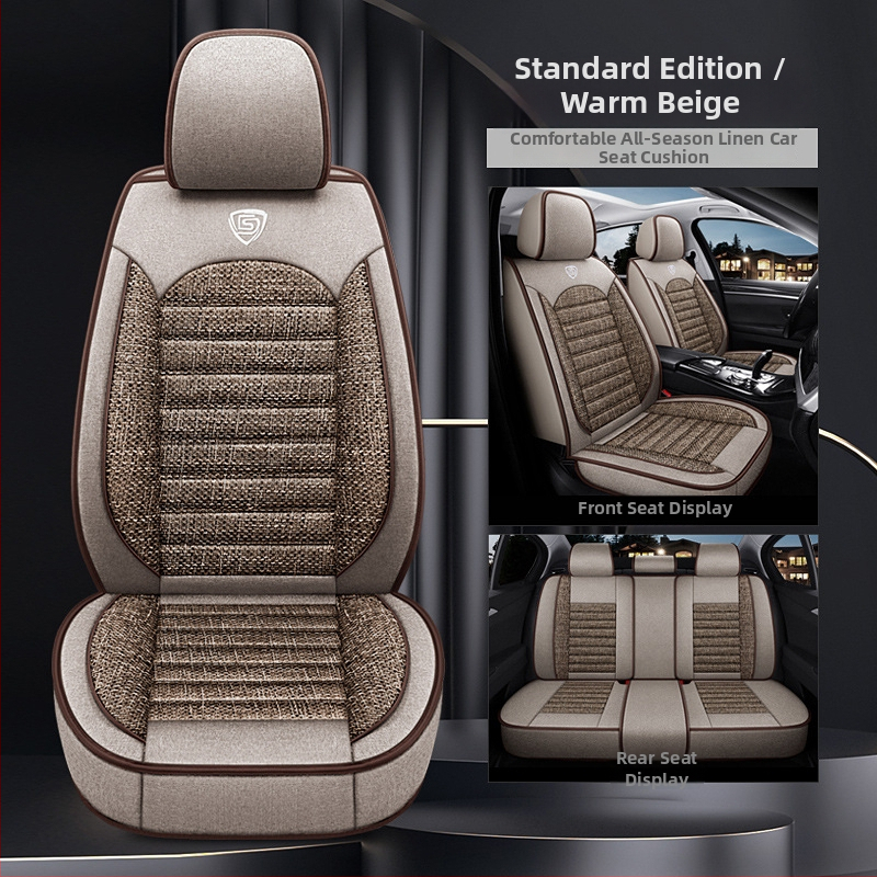Len ülésvédők autóhoz, teljesen záródó, univerzális négyévszakos, varrás stílus, töltet: szivacs