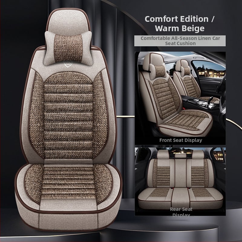 Len ülésvédők autóhoz, teljesen záródó, univerzális négyévszakos, varrás stílus, töltet: szivacs