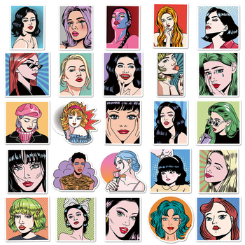 Vodootporan set naljepnica s Pop Art grafitima za futrolu telefona i prtljagu, 50 dizajna, Originalna serija, 30 g po komadu