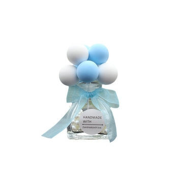 Διακόσμηση αυτοκινήτου με γυάλινο μπουκάλι αρώματος, σφαιρικό σχήμα μπαλονιού, μινιμαλιστικό στυλ, υλικά: στρας, ψεύτικες μαργαριτάριες και ελαφρύς πηλός