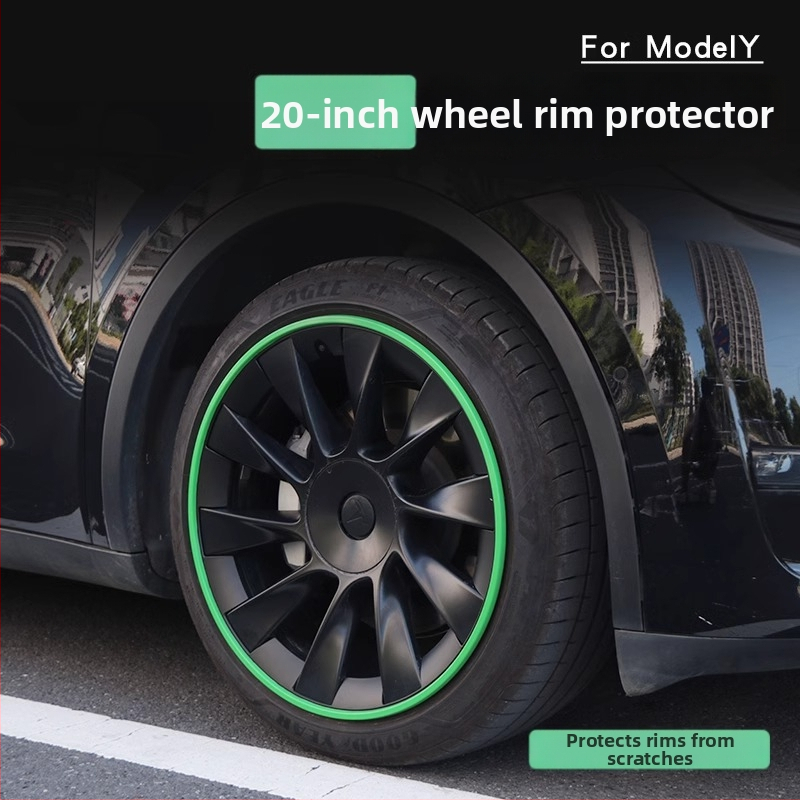Ochranný kruh krytu kolies Tesla Model Y, protiškrabaniu, úprava vzhľadu, plast