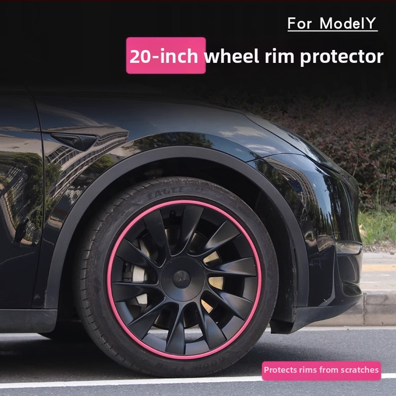 Ochranný kruh krytu kolies Tesla Model Y, protiškrabaniu, úprava vzhľadu, plast