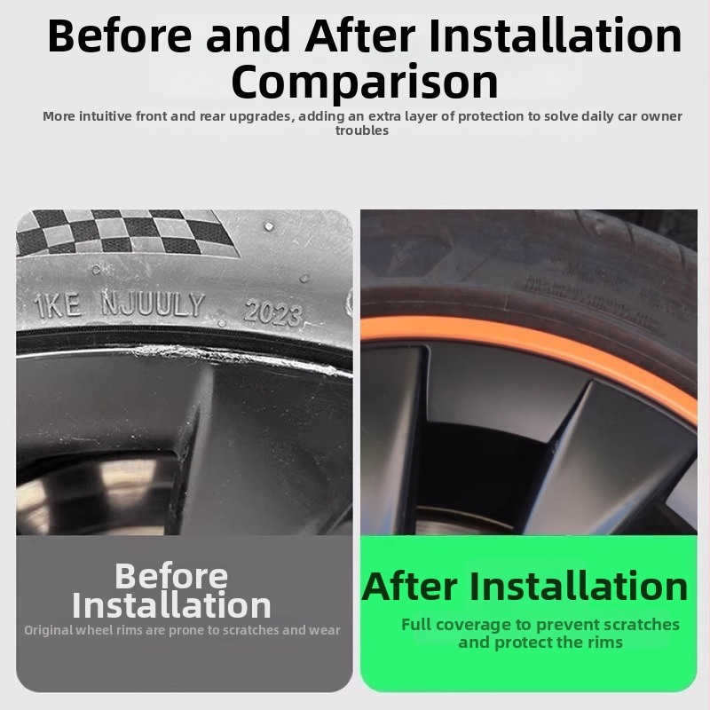 Ochranný kruh krytu kolies Tesla Model Y, protiškrabaniu, úprava vzhľadu, plast