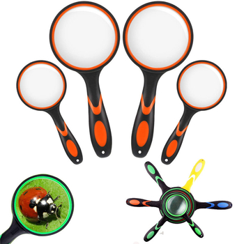 Εξωτερικός παιδικός μεγεθυντικός φακός, ανθεκτικός σε πτώσεις, με αυξημένο κείμενο, διχρωματικό γυαλί και λαβή από υγρό καουτσούκ (Προέλευση: Κίνα; Εισαγωγή: Όχι; Κύρια αγορά: Άλλο; Ιδιωτικά σήματα: Όχι)