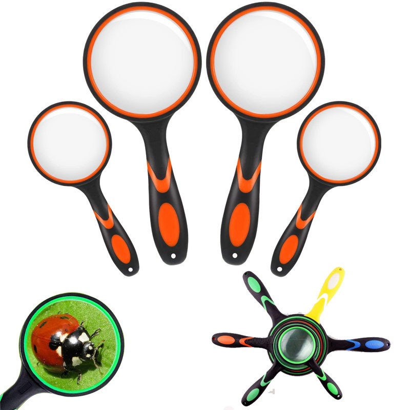 Εξωτερικός παιδικός μεγεθυντικός φακός, ανθεκτικός σε πτώσεις, με αυξημένο κείμενο, διχρωματικό γυαλί και λαβή από υγρό καουτσούκ (Προέλευση: Κίνα; Εισαγωγή: Όχι; Κύρια αγορά: Άλλο; Ιδιωτικά σήματα: Όχι)